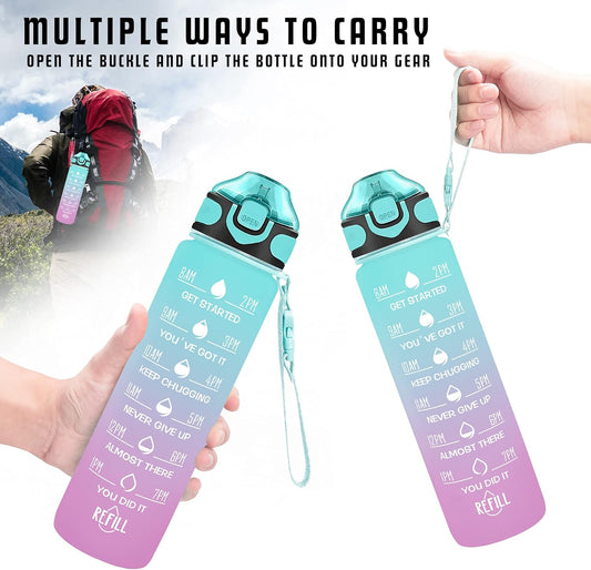Time Marked Water Bottle for Fitness Gym Outdoor