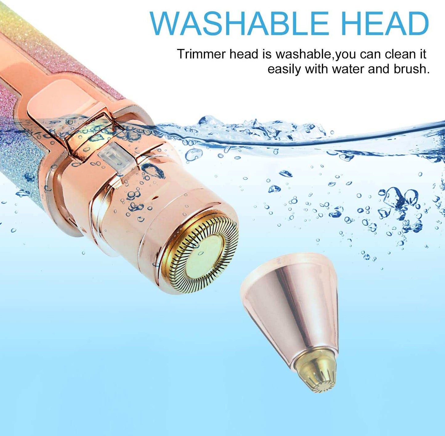 Eyebrow Trimmer 2 In 1 Painless Brow Shaver Hair Remover Battery Operated Eyebrow Trimmer Facial Hair Remover