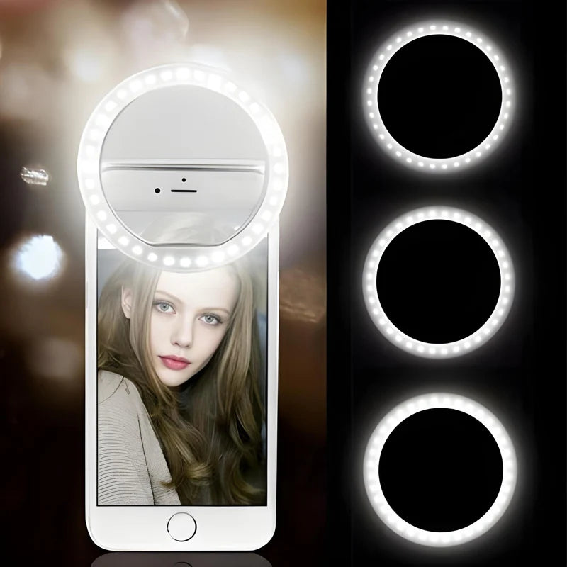 Rechargeable Mini Mobile Selfie LED Ring Light