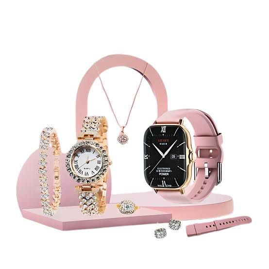 A58 Plus Smart Watch & Jewellery Combo