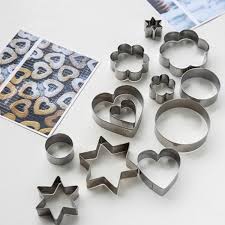 Cookies Pastry Fruit Cutters 12 Pcs Stainless Steel Cookie Cutter Heart Star Circle Flower Shaped Molds