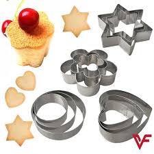 Cookies Pastry Fruit Cutters 12 Pcs Stainless Steel Cookie Cutter Heart Star Circle Flower Shaped Molds