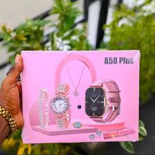 A58 Plus Smart Watch & Jewellery Combo