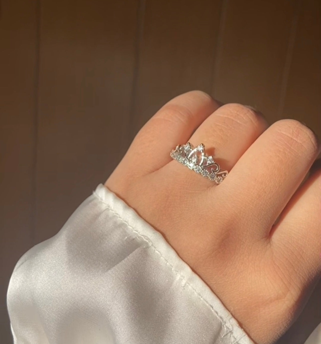 Crown Zircon Ring(Adjustable Ring)
